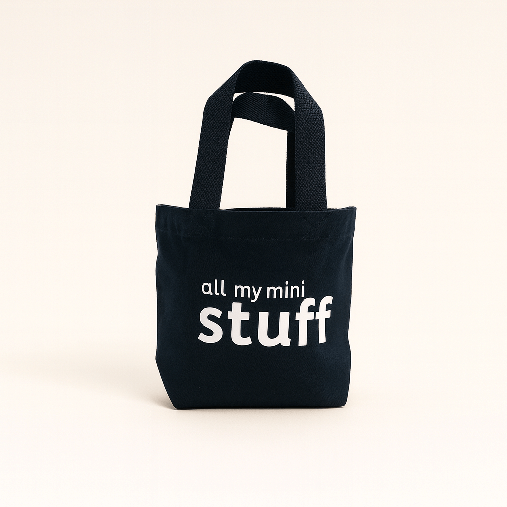 All My Mini Stuff- Kids Tote Bag- Navy- For All Their Little Adventures!