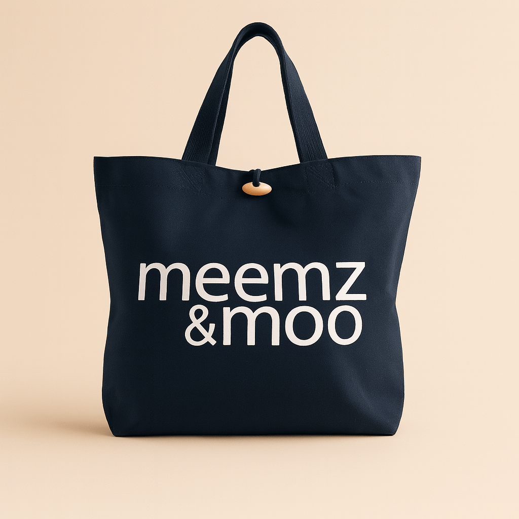 Meemz & Moo Organic Canvas Tote - Navy – Your new Everyday Hero Bag!