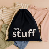 Mucky Stuff Canvas Drawstring Bag - Navy – Keep those Dirty Clothes Separate!