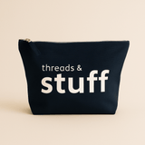 Threads & Stuff Stuff Canvas Pouch - Navy – Say goodbye to run away buttons!